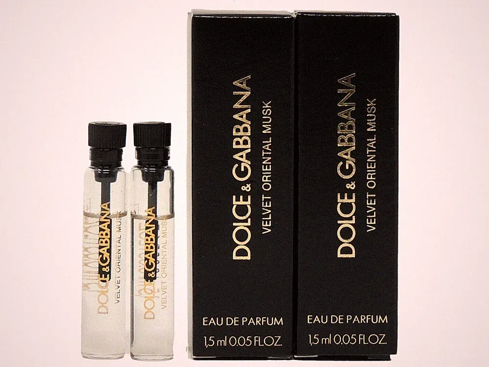D&G DOLCE & GABBANA VELVET ORIENTAL MUSK EDP 1.5ml x 2 COLOGNE PERFUME SAMPLES
