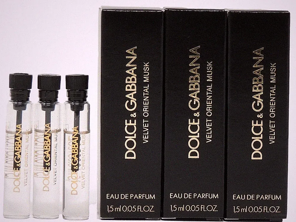 D&G DOLCE & GABBANA VELVET ORIENTAL MUSK EDP 1.5ml x 3 COLOGNE PERFUME SAMPLES