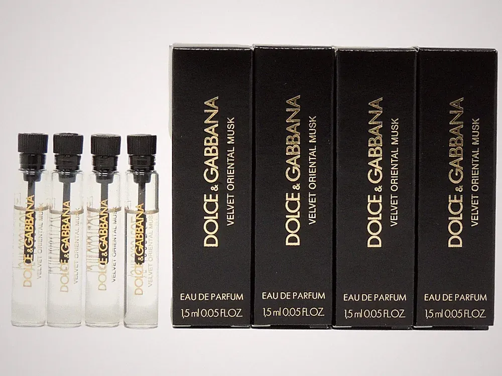 D&G DOLCE & GABBANA VELVET ORIENTAL MUSK EDP 1.5ml x 4 COLOGNE PERFUME SAMPLES