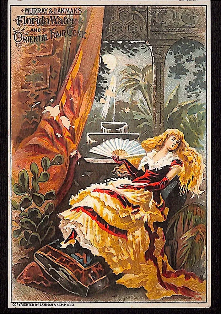 "Florida Water" Perfume and Oriental Hair Tonic Victorian Trade Card VGC