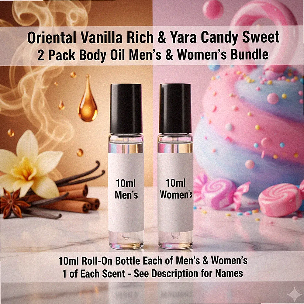 Oriental Vanilla Rich Yara Candy Swt 2 Pack 10ML RollOn Perfume Body Oil Bundle